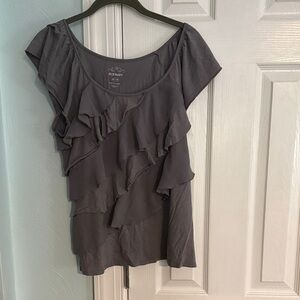Old Navy Women's Charcoal Ruffle Blouse